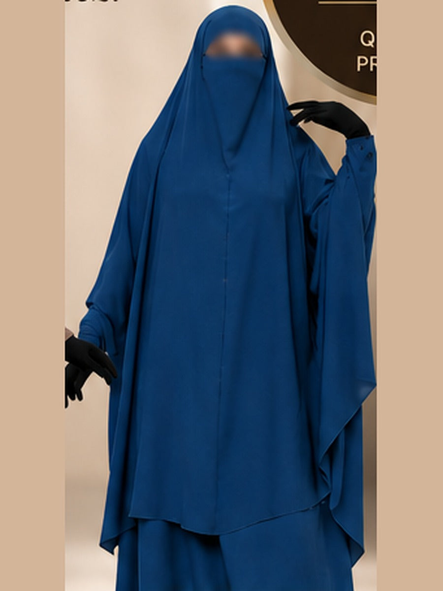 Abaya Cape Deux Pièces – Bleu