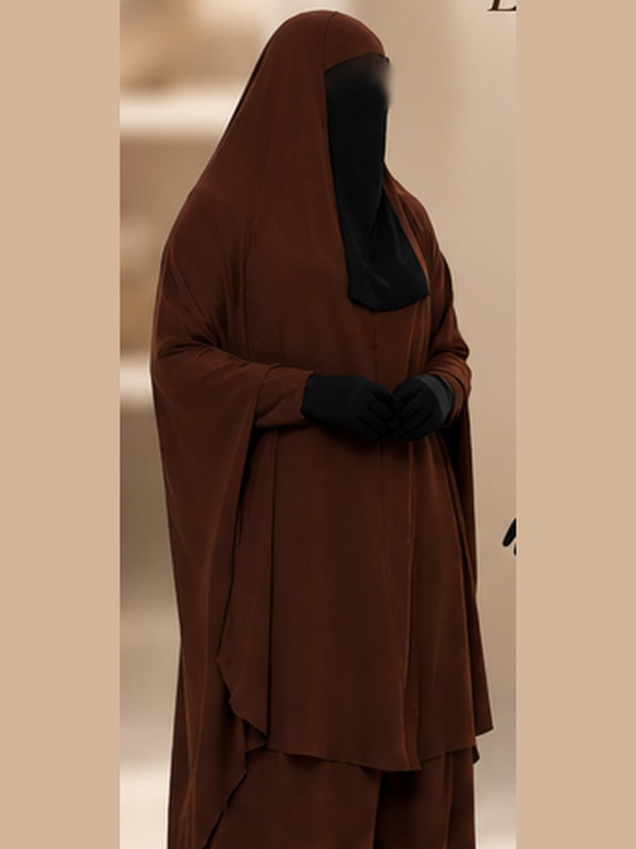 Abaya Cape Deux Pièces – Marron