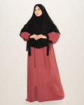Ensemble abaya vieux rose et khimar noir